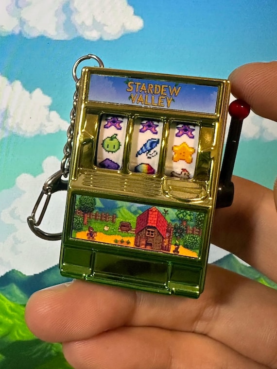 Stardew Valley Junimo Gachapon Keychain | Handmade Mini Capsule Machine Bag Charm | Stardew Valley Fan Art Gift