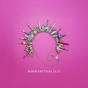 Collana audace con perline di carta – pezzo unico | Collana eco-friendly handmade | Paper beads necklace colorata | Collana statement