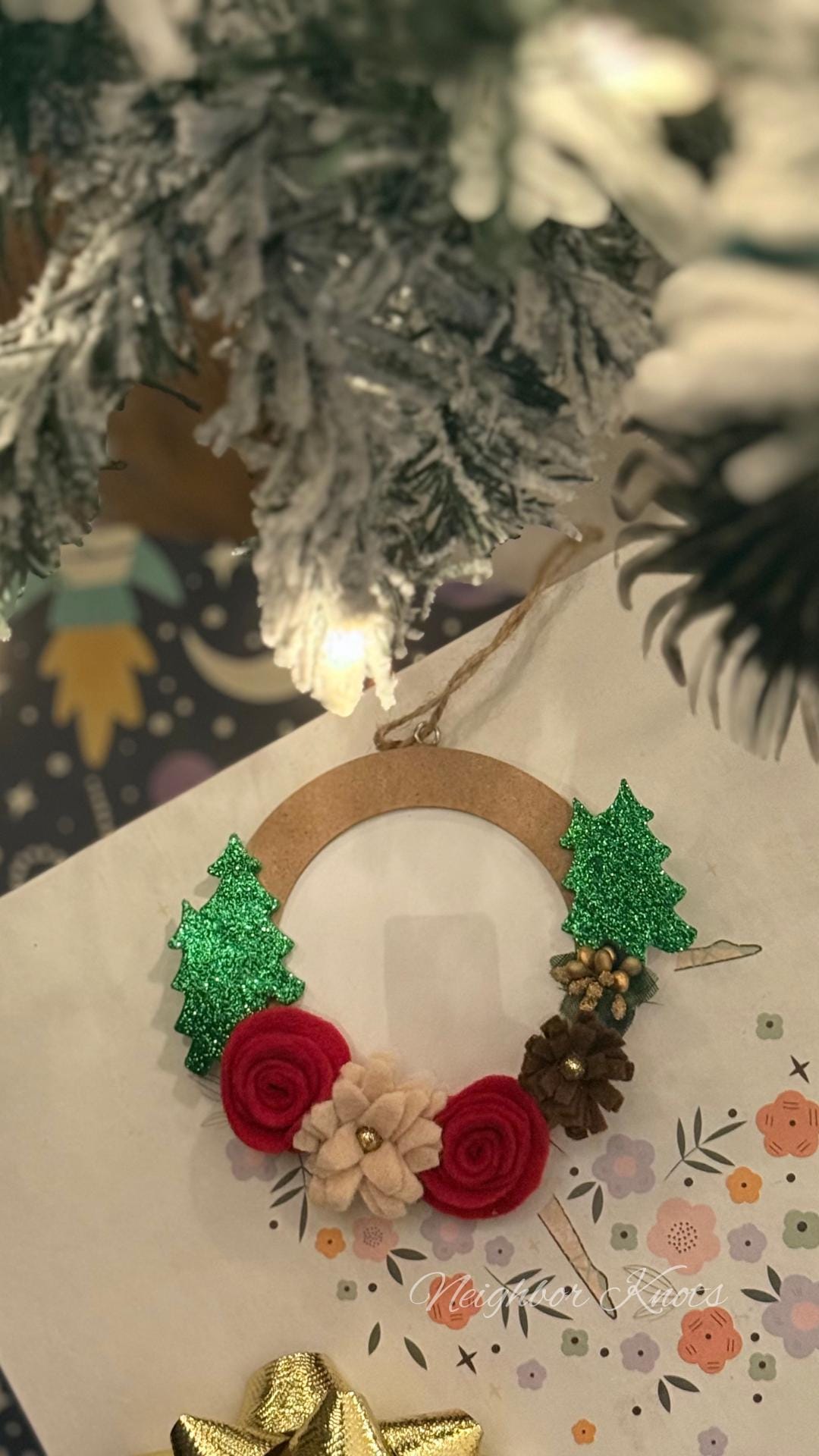Evergreen Holiday Frame Ornament, Christmas Tree Decor - Etsy