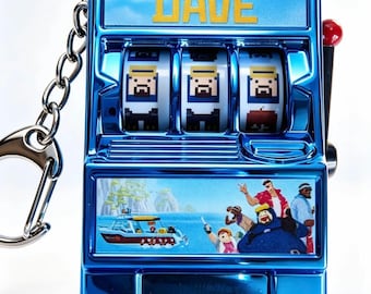 Dave the Diver Mini Slot Machine Keychain Fidget Toy Cute Backpack Pendant Cozy Gamer Gift Ocean Bag Charm Decompression Accessory