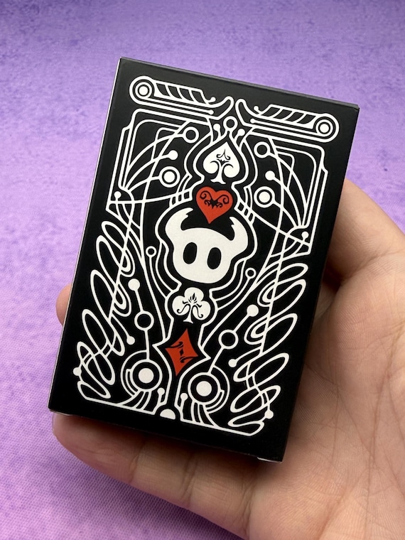 Hollow Knight Playing Cards Poker Set 6x9cm | Black and White Design | Silksong Game Gift for Fans | Christmas Collectible Deck