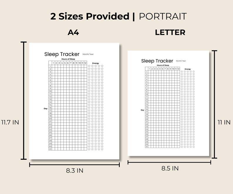 Sleep Tracker Fillable Sleep Tracker PDF | Printable and Fillable | Digital Sleep Log | A4 ...