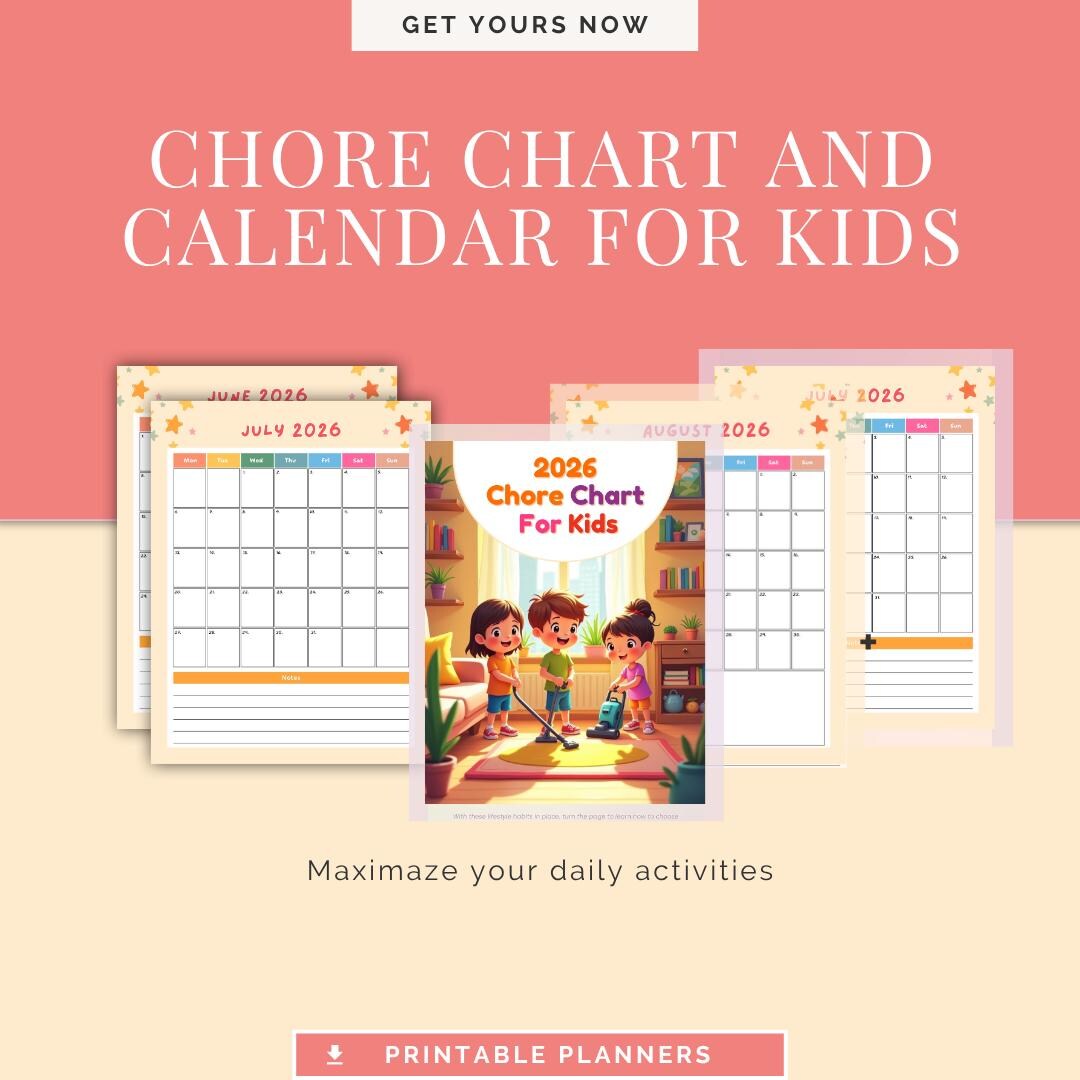 Chore Chart for Kids, Printable Kids Chart, Daily Task Tracker, Fun ...