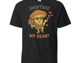 Maglietta "Fungo Shiitake Il Mio Cuore" - Divertente regalo di San Valentino, maglietta in cotone pesante