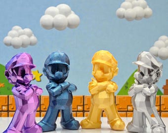 Lowpoly Mario 3D Gedruckte Figur | Retro Nintendo Dekor