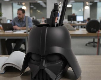 Portalápices de Darth Vader de Star Wars - Organizador de escritorio impreso en 3D • Decoración de oficina • Regalo geek • Accesorio de ciencia ficción