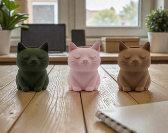 Katzen Stiftehalter Schreibtisch Organizer - Niedlicher 3D Gedruckter Stifthalter, Kawaii Büro Deko, Aufbewahrung von Schreibwaren, Geschenk für Katzenliebhaber
