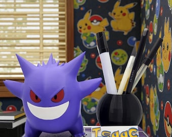 Pokemon Gengar PERSONALIZED Stifthalter | Pokémon Schreibtisch Organizer | Gamer Dekor | Anime Bleistifthalter | Pokémon Geschenk für Fans
