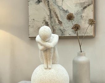 Abstrakte denkende Skulptur - modernes minimalistisches Dekor, Meditation Kunst Statue, 3D gedrucktes Wohn- & Bürodekor