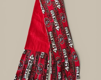Bufanda polar con flecos de los San Francisco 49ers (roja)