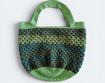 Bolsa de mercado corta estilo abuela con estampado de suculentas