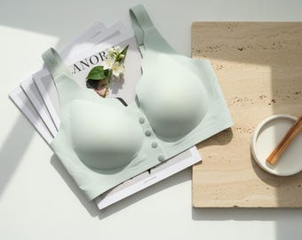 Naadloze yoga-bh met knoop aan de voorkant - uitneembare gewatteerde sport-bh