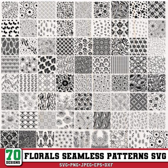 Florals Seamless pattern svg,Flowers svg,Seamless pattern,Floral Arrangement SVG,Leaves svg,Summer svg,Wildflower svg,Cricut & Silhouette