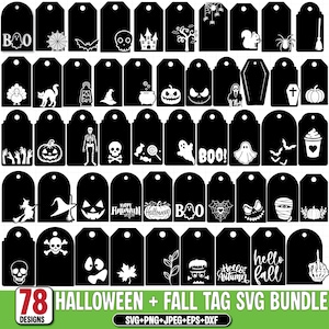 Halloween-tagg svg, Halloween namntagg svg, Halloween presentetiketter svg, tagg svg, Halloween svg, hösttagg svg, höst svg, spöke svg, digital nedladdning