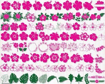 Hibiscus Flowers Svg,Tropical Flower Svg,Flower svg,Monstera Leaf Svg,Hibiscus Svg,Summer svg,hawaiian flower svg,Cricut & silhouette