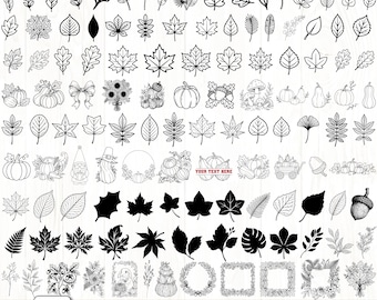 Fall leaves svg,Fall svg,Pumpkin svg,Cozy season svg,Autumn svg,Leaves svg,fall png,Maple Leaf svg,Plant divider svg,Cricut & Silhouette
