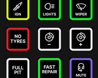 Knoppenvakpictogrammen voor simracers