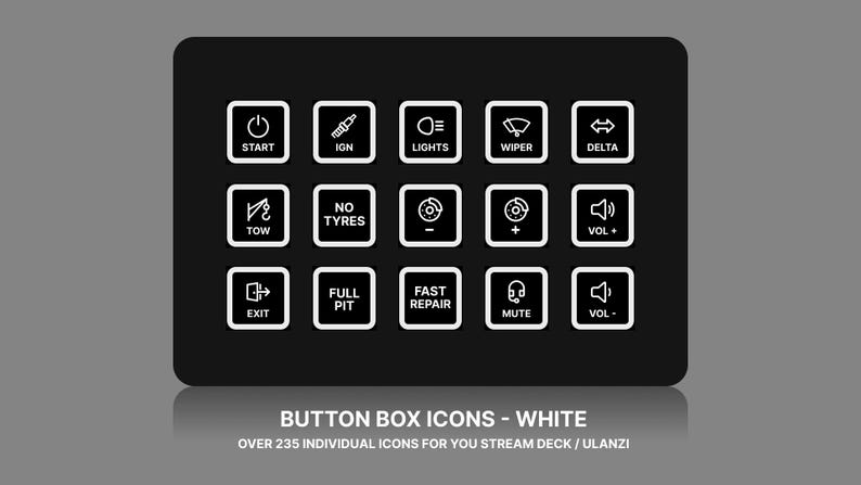 Sim Racing Sim Hub Icon Buttons Button Box Icons for Sim Racers - Etsy