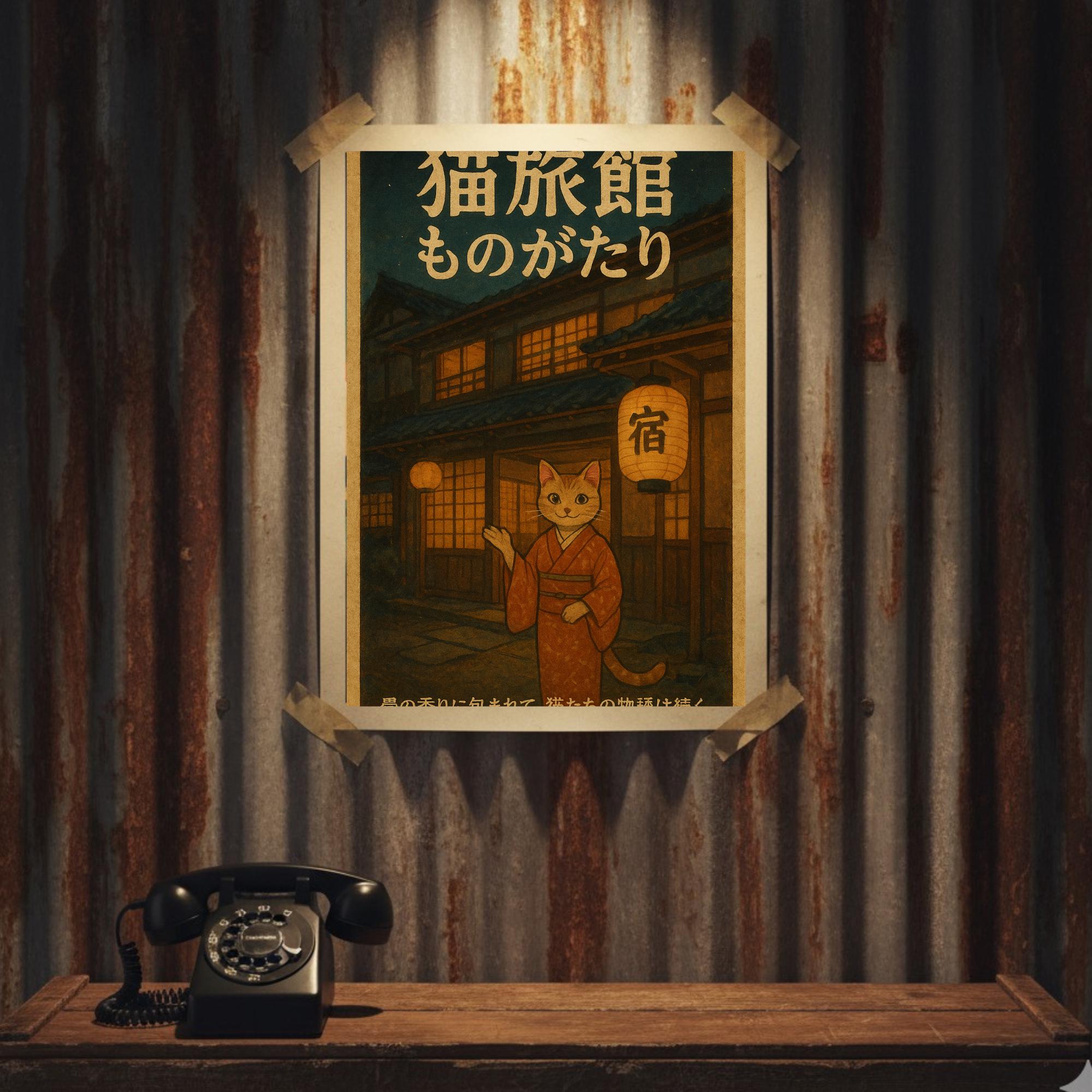 Vintage cat poster - Etsy 日本