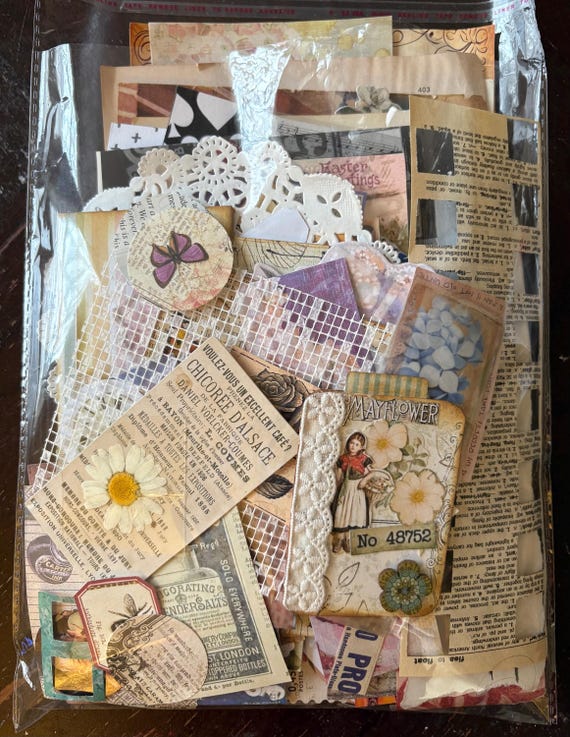 Large  Ephemera Pack | Junk Journal Supplies Bundle | Mixed Paper Craft Kit | Collage Materials