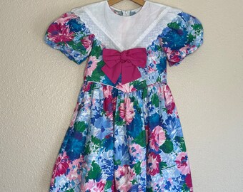 90s Floral Painting Party Dress (6x)