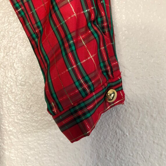 Vintage Shiny Plaid Holiday Jumpsuit (4t) - image 6