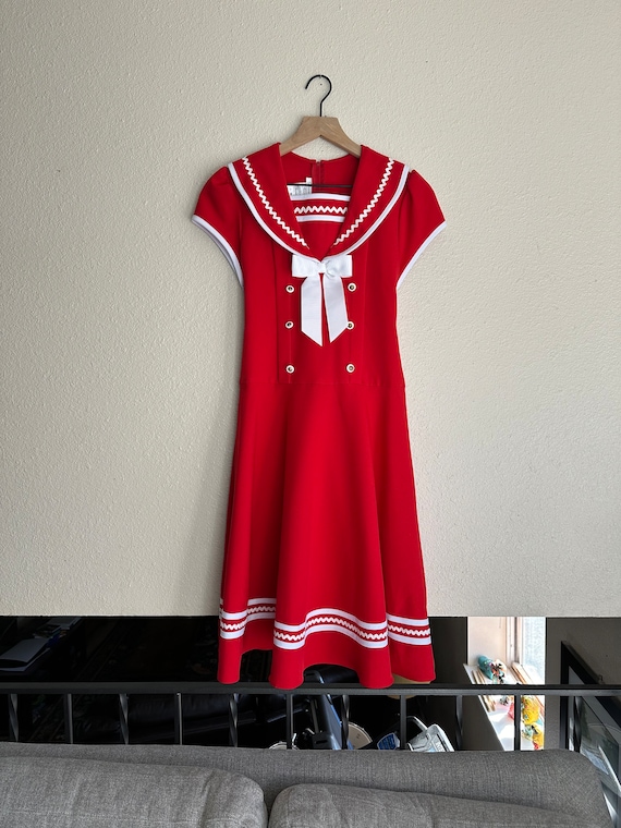 90s Bonnie Jean Red Sailor Dress Big Kid/Teen Size