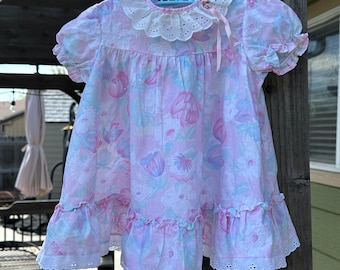 80s Cotton Floral Dress (24 months)