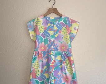 1980s Health-Tex Tropical Parrots Romper Kids (8)