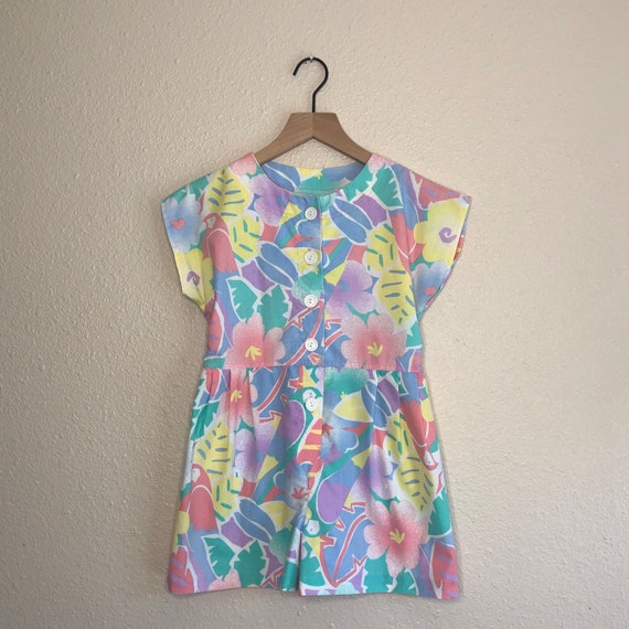 1980s Health-Tex Tropical Parrots Romper Kids (8) - image 1