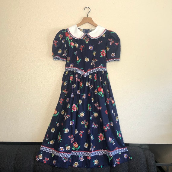 90s Floral Butterfly Dress Girls (12/14) - image 2