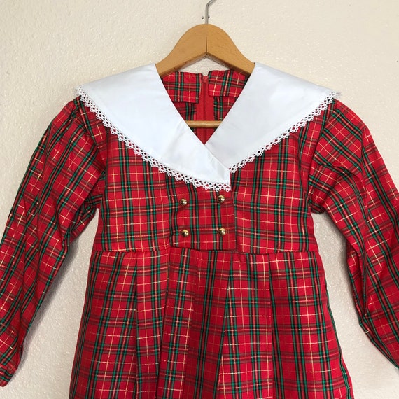 Vintage Shiny Plaid Holiday Jumpsuit (4t) - image 2