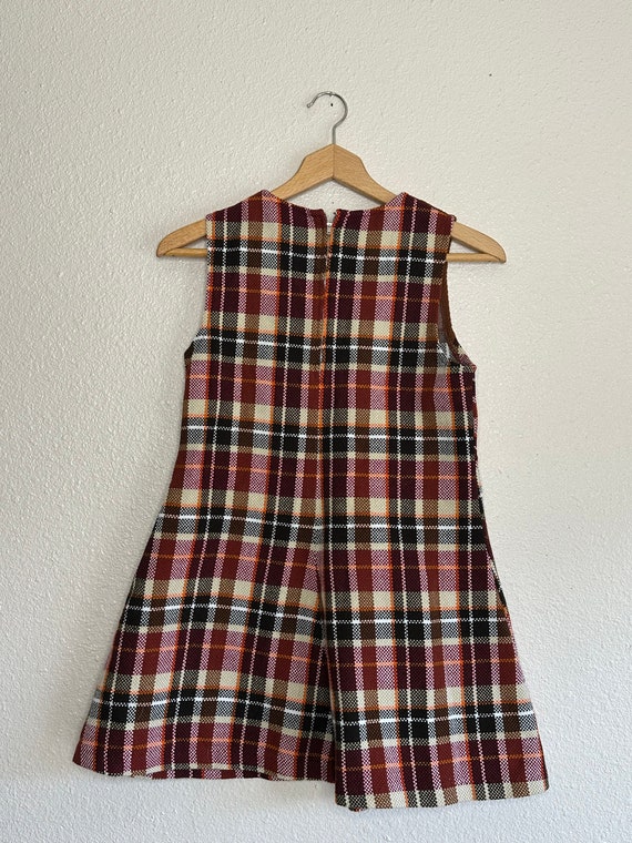 1960’s Brown Plaid Mod Dress Kids (10/12) - image 4