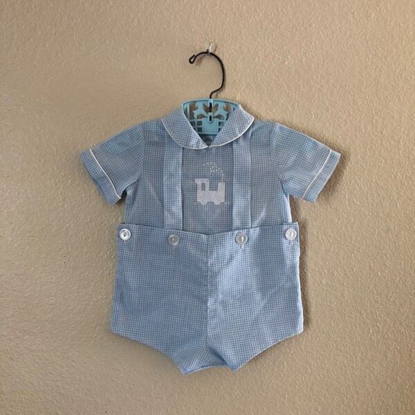 Vintage Train Dress Romper (0/3 months)