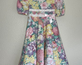 90s Floral Bouquet Dress Girls (10/12)