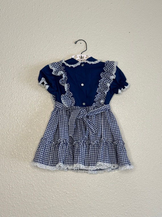 1980s Mini World Blue Gingham Dress (2t) - image 6