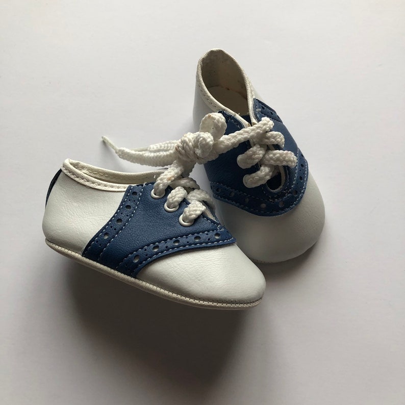 Vintage Navy Saddle Shoes Baby Deer Newborn Etsy