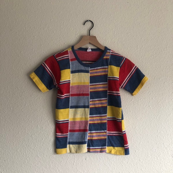 1970s Knit Color Block Tee Kids (12/14)