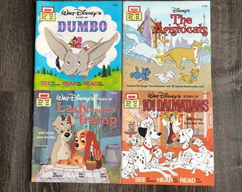 Vintage Disney Dogs Cats and Dumbo Book Lot