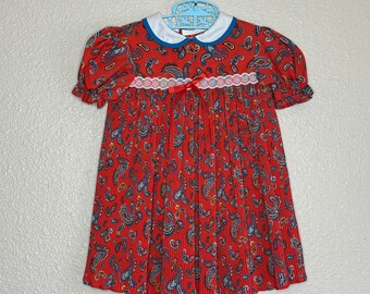 Vintage Red Paisley Dress (3t/4t)