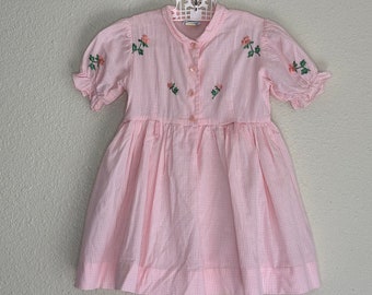 1950’s Pink Gingham Honesuckle Dress (4t)