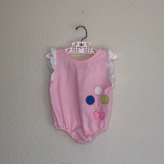 1980s Balloons Seersucker Romper