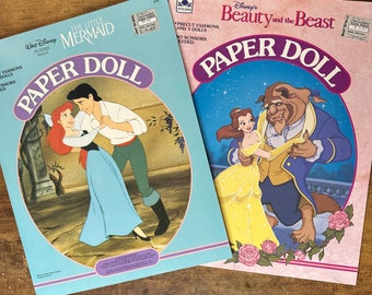 Disney Little Mermaid and Beauty and the Beast Paper Dolls