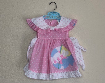 1980s Polka Dot Sailor Pinafore (2t)