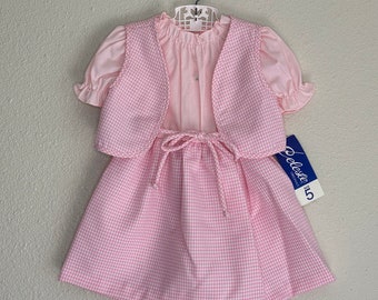 1970s Pink Poly Dress Set NWT (5t)