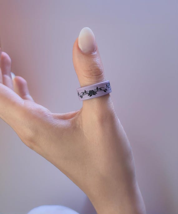 Floral Rose Design Oura Ring Band Protector