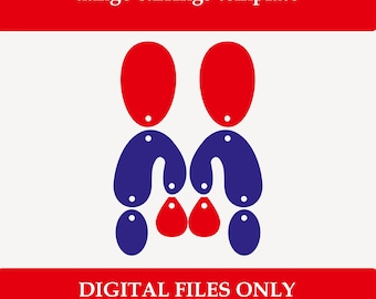 File SVG tagliato al laser, orecchini in acrilico fatti a mano, file DXF Glowforge
