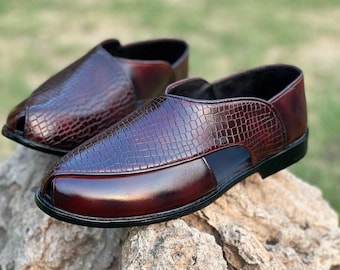 Genuine Leather Handmade Peshawari Chappal Men