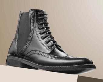 Handmade Men’s Lace-Up Leather Oxford Brogues –  Gift for him Bespoke Dress Shoes