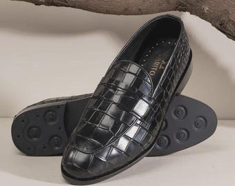 Handgefertigte Herren Leder Oxford Anzug Schuhe Formelle Slip-Ons